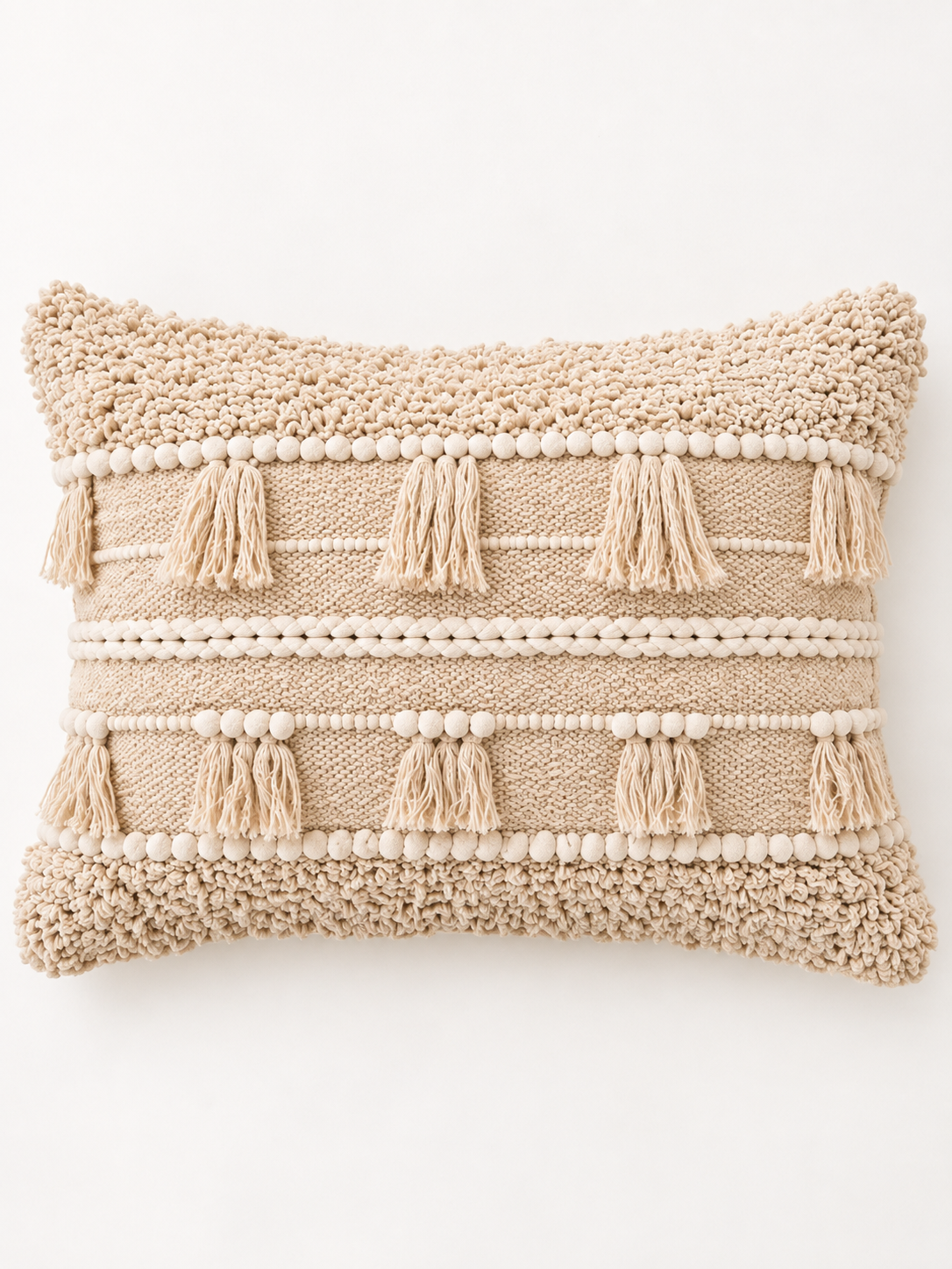 Coussin bohème Heili beige
