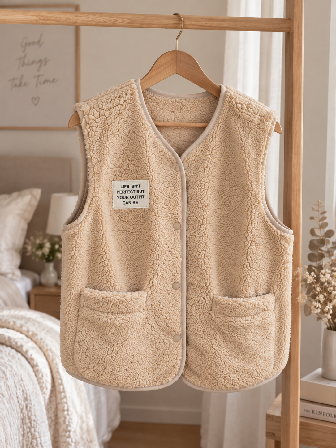 Gilet sans manches Teddy beige