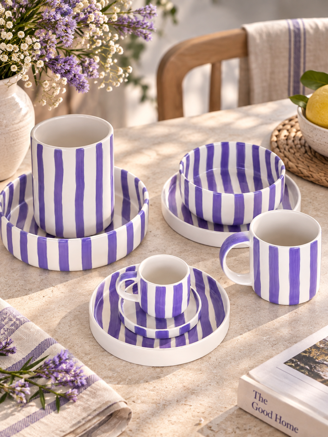 Tasses Espresso Stripes Palazzo Purple