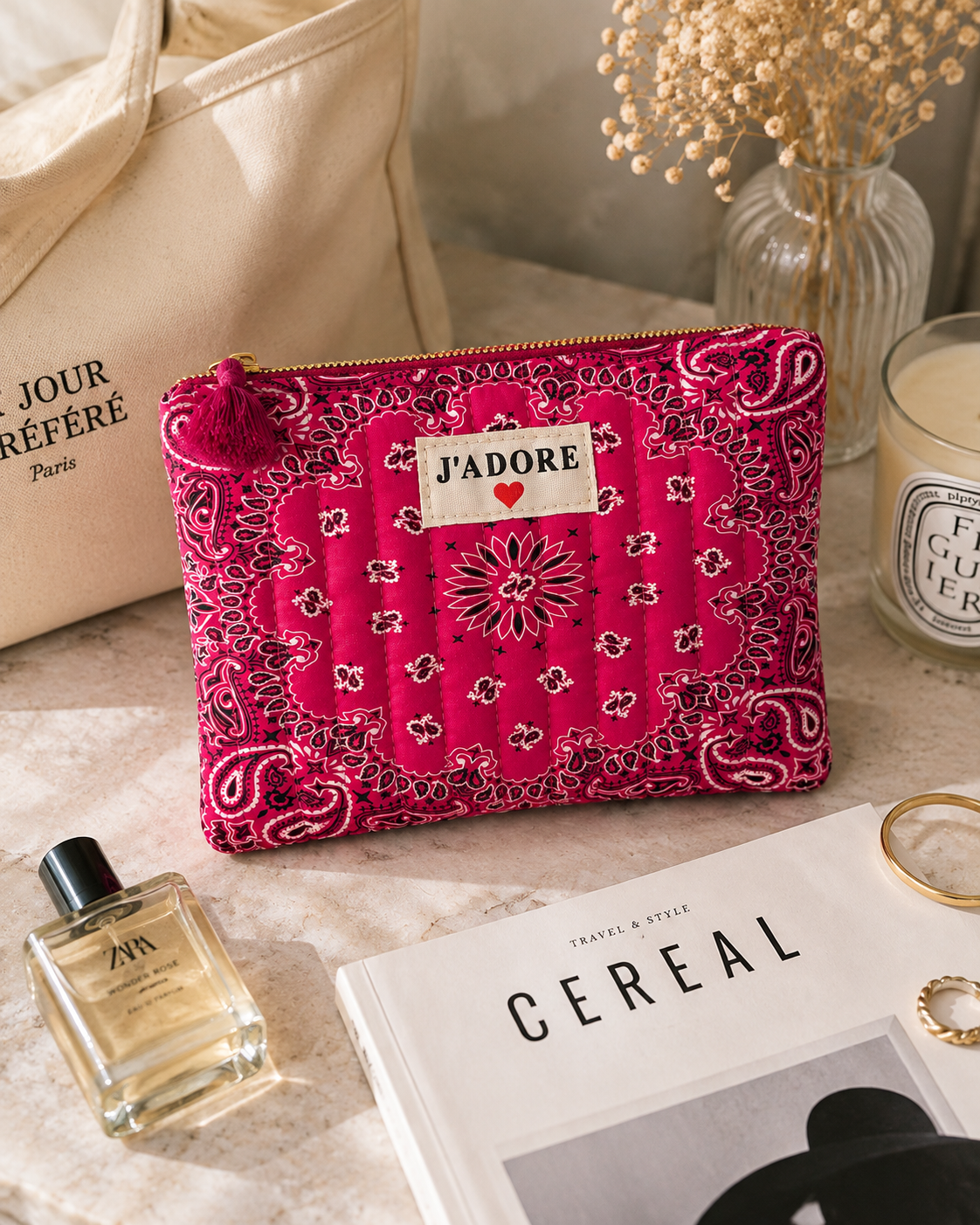 Pochette Polly rose