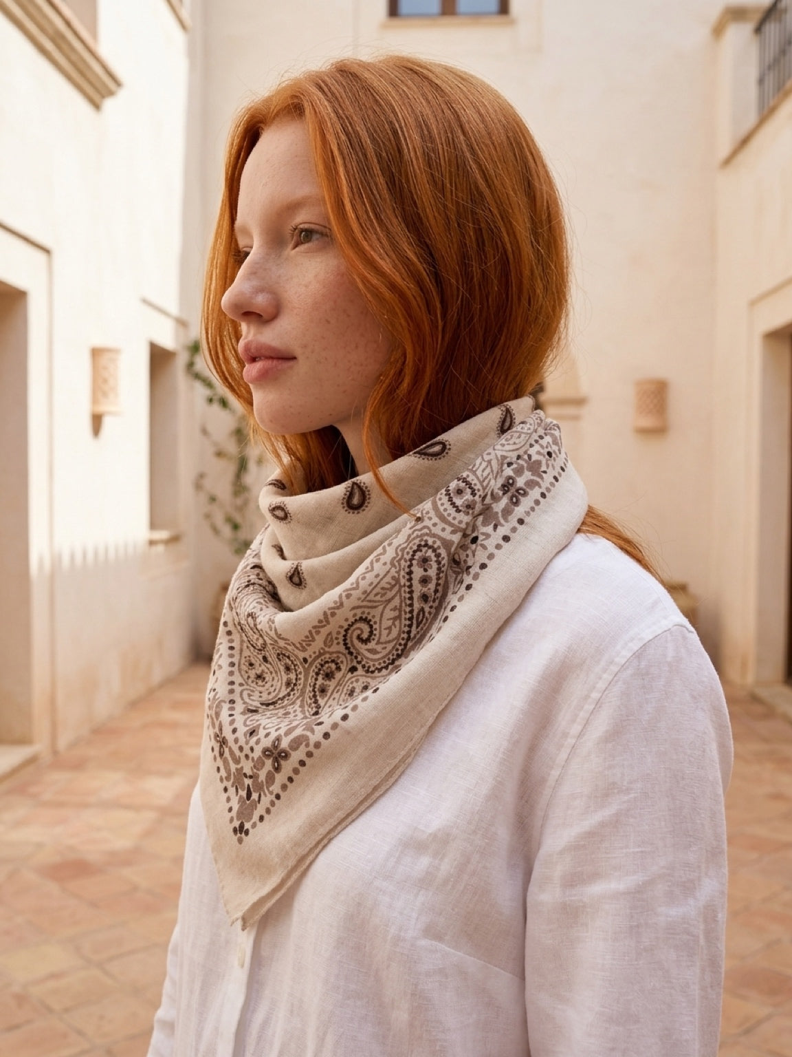 Foulard Écru & Beige