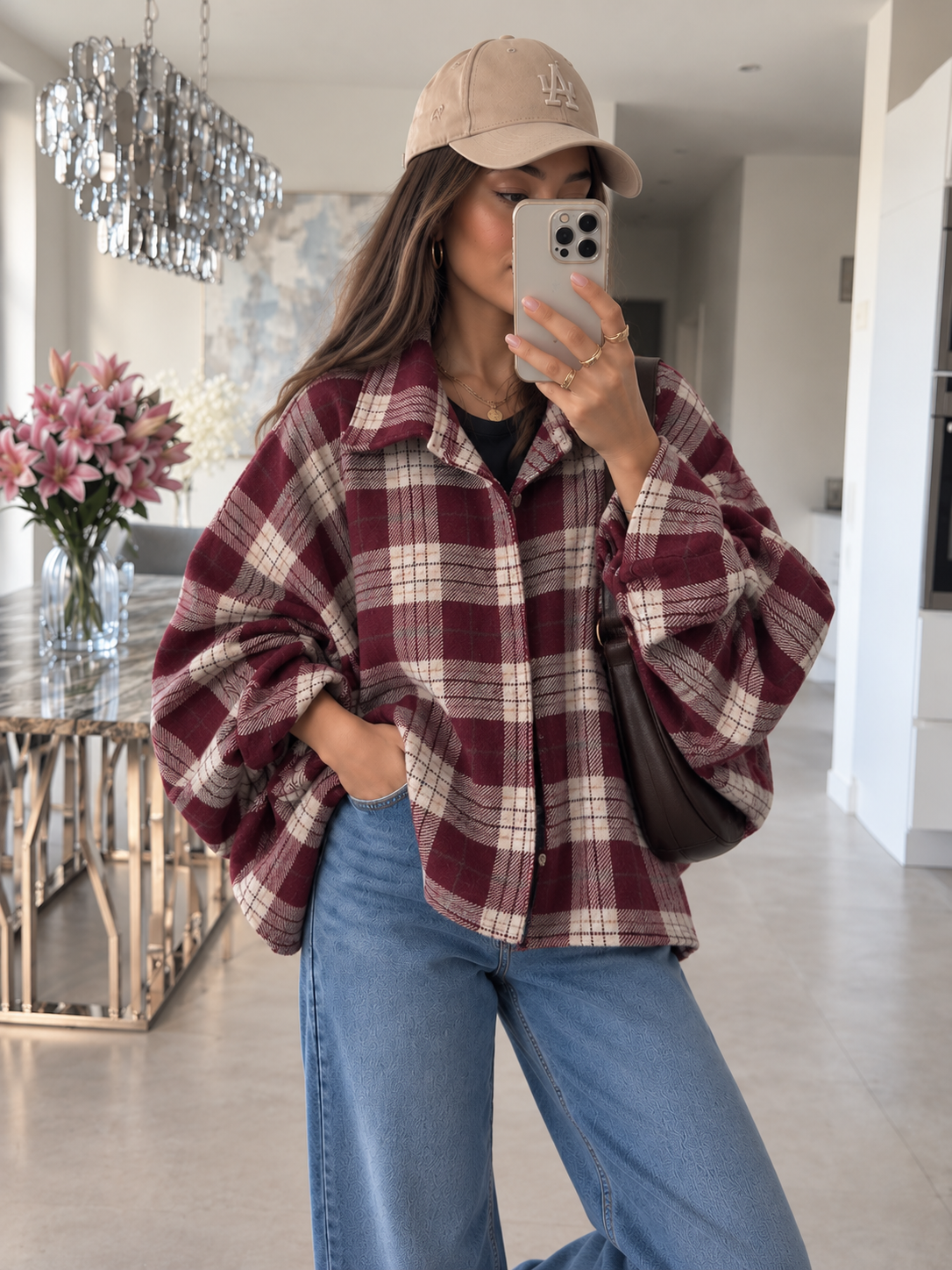 Chemise oversize Isaac bordeaux