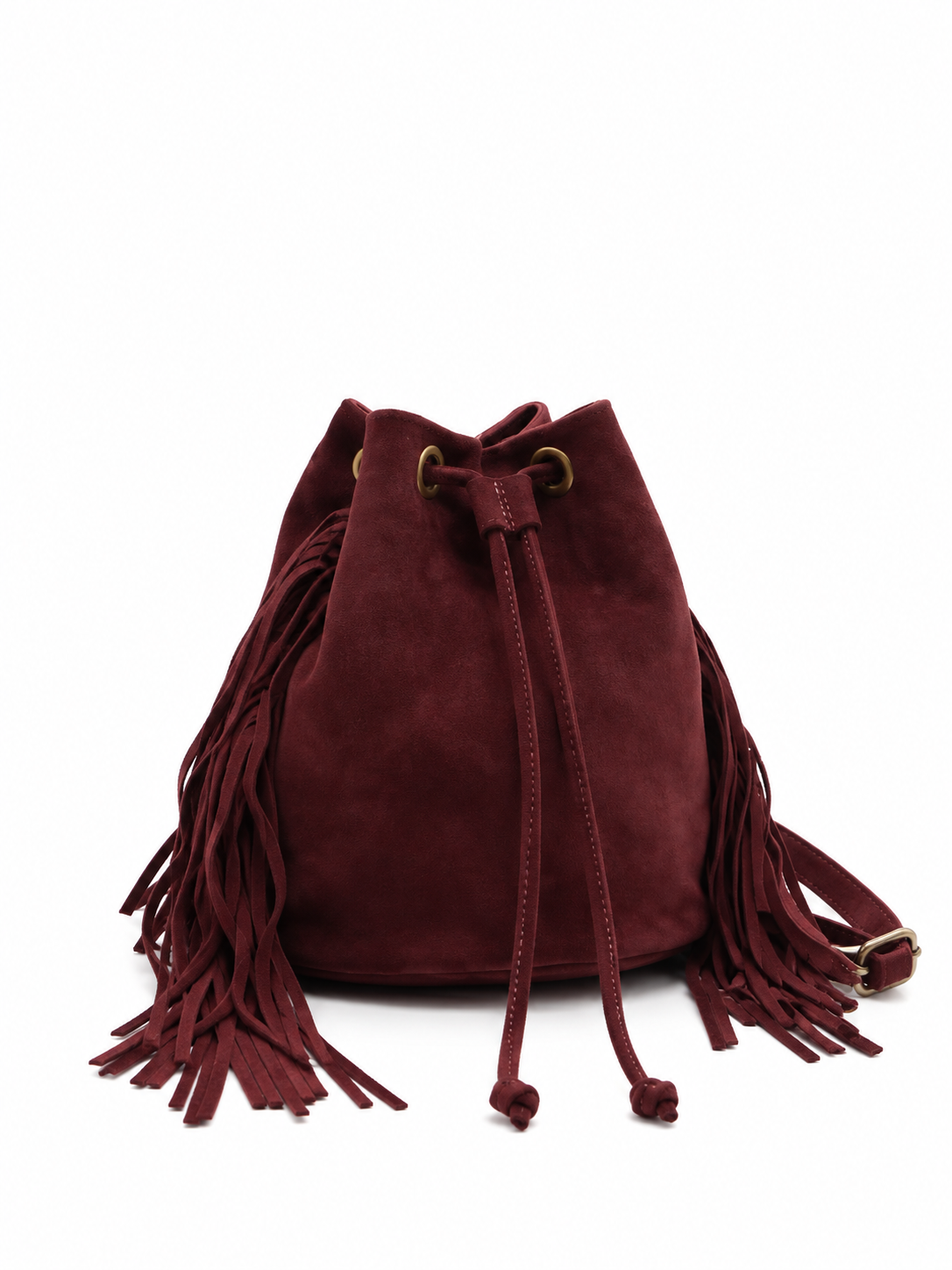 Sac seau en cuir Alma bordeaux
