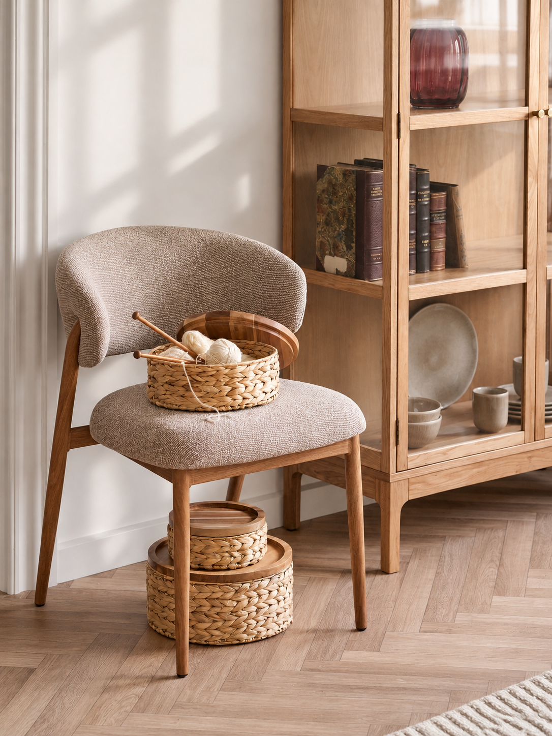 Lot de 3 paniers botofte naturel