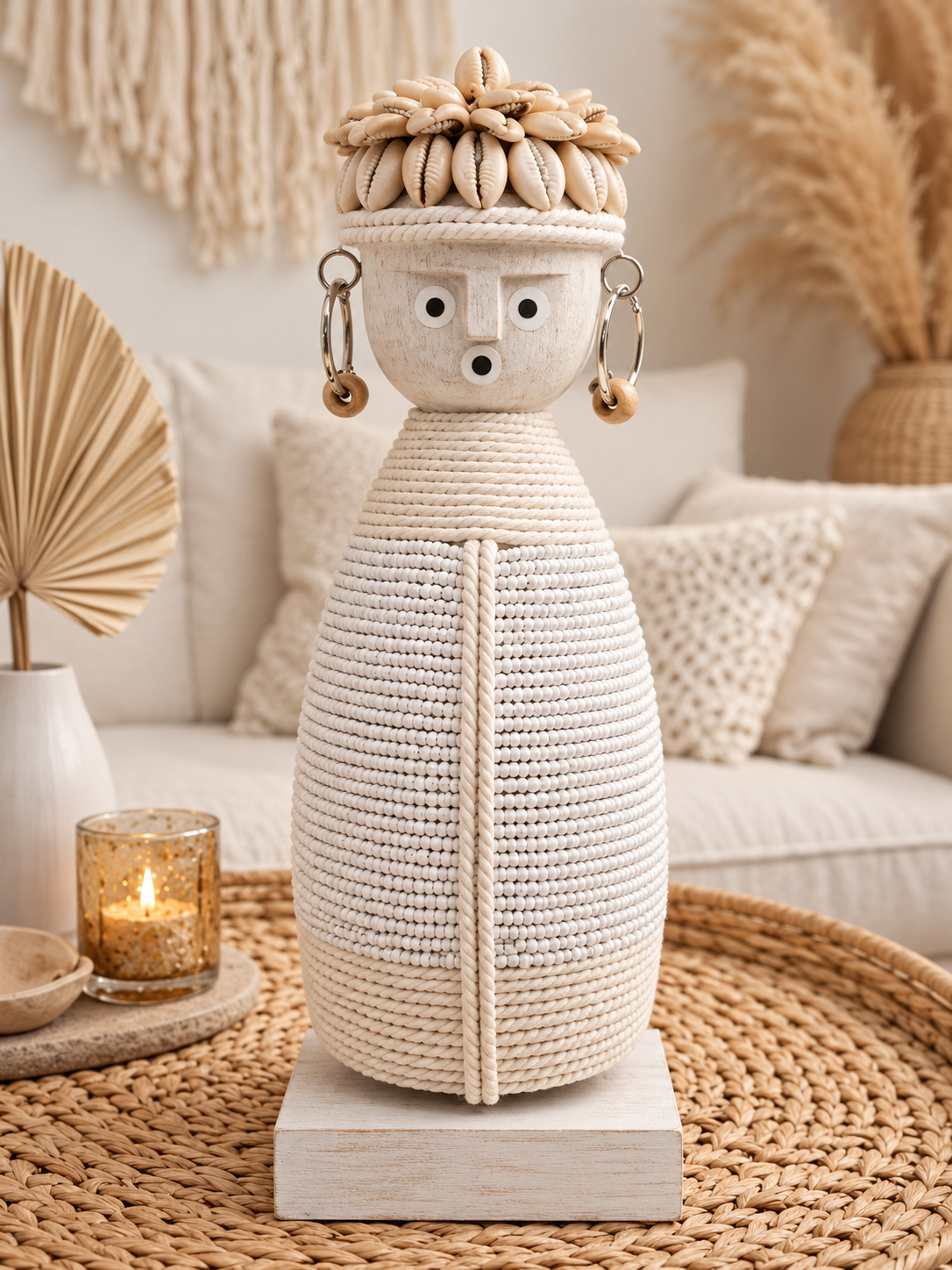 Statue Namji blanche en bois