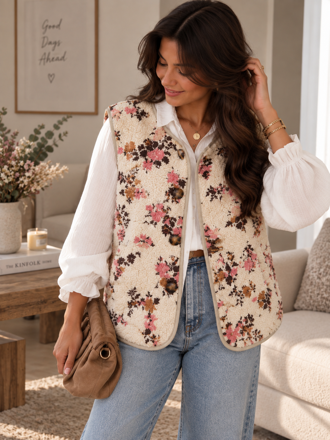 Gilet Teddy Florea beige