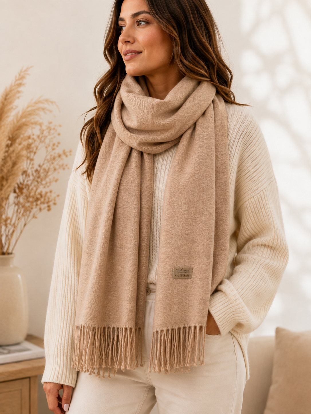 Echarpe Estelle beige clair