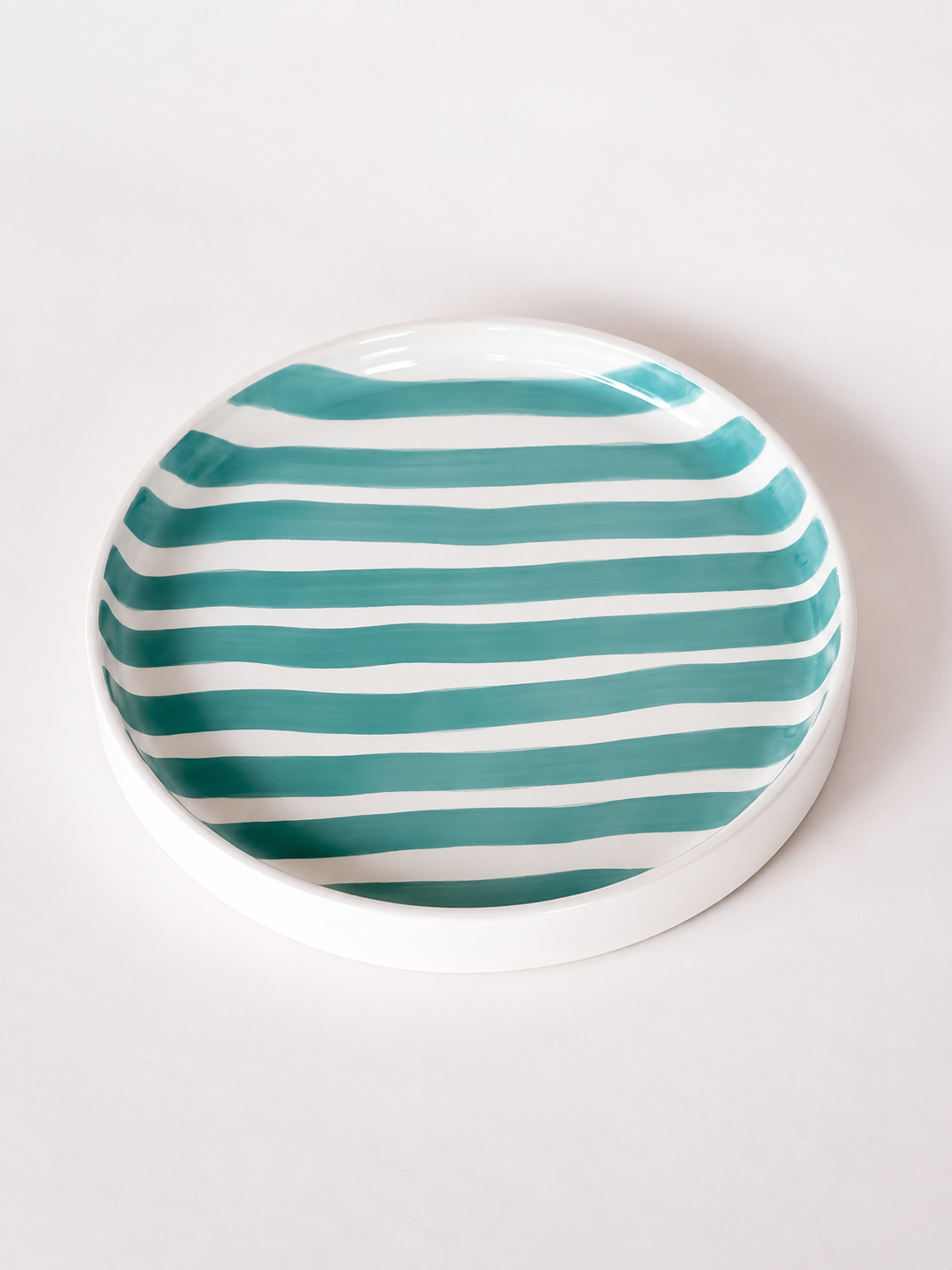 Grande assiette Stripes Amalfi Menthe