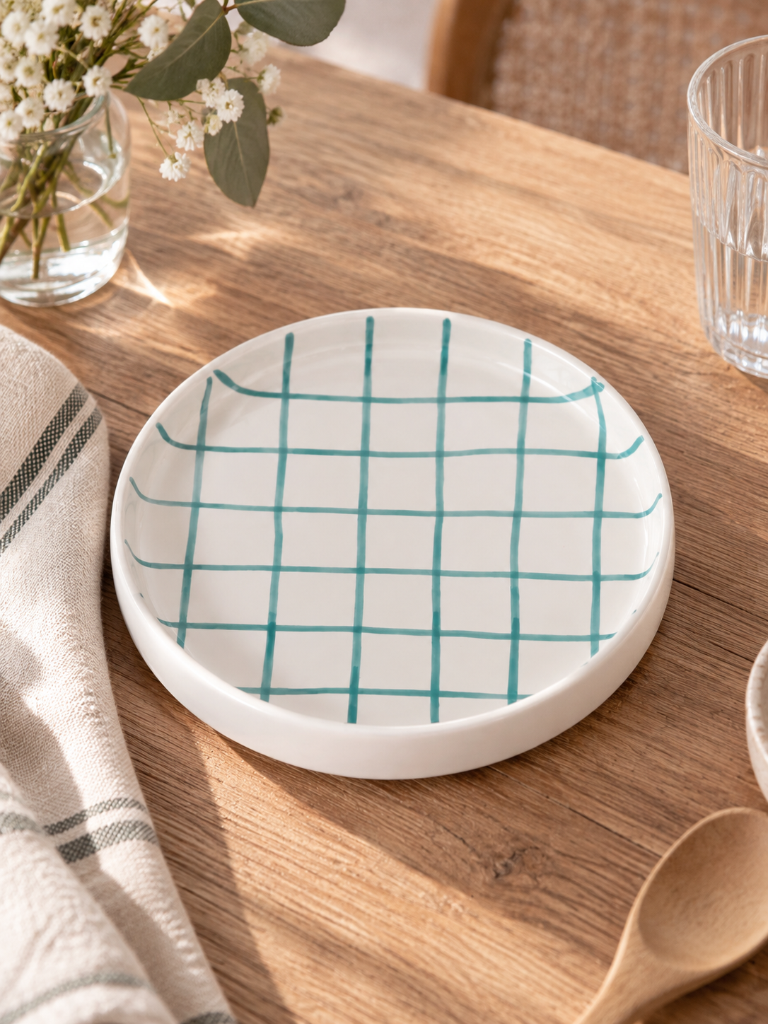 Grande assisette Grid Amalfi menthe
