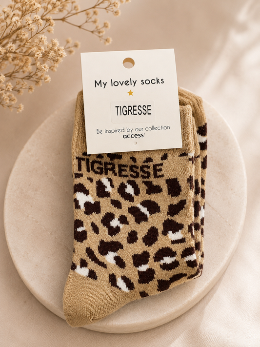 Chaussettes Tigresse marron