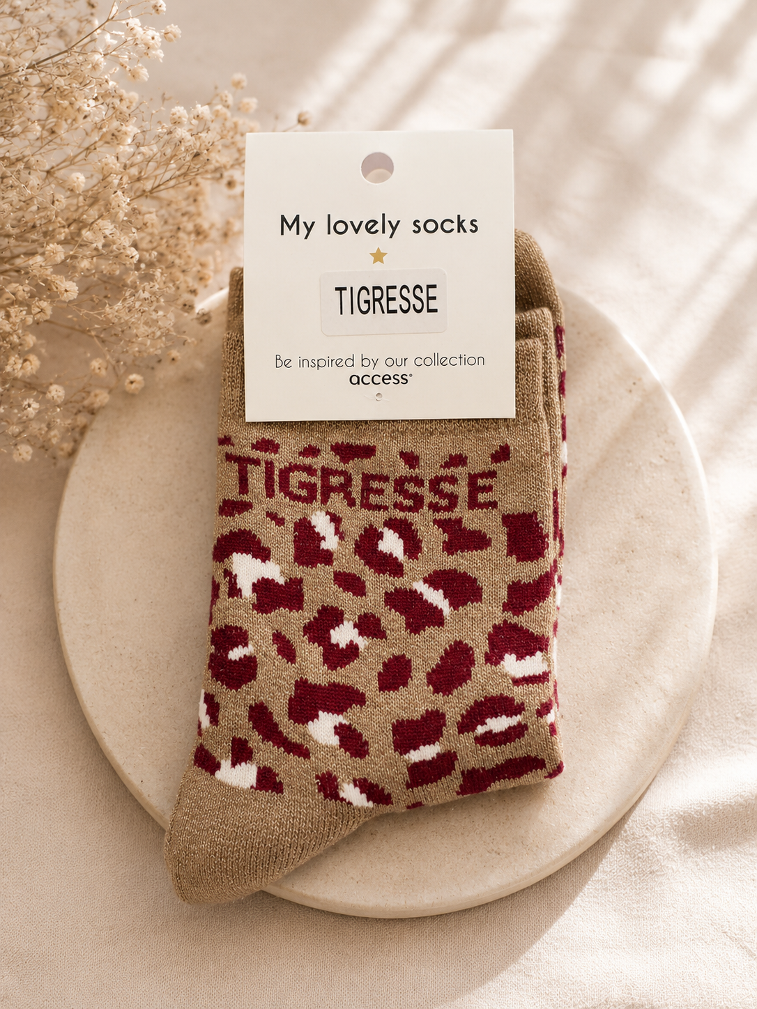 Chaussettes Tigresse bordeaux