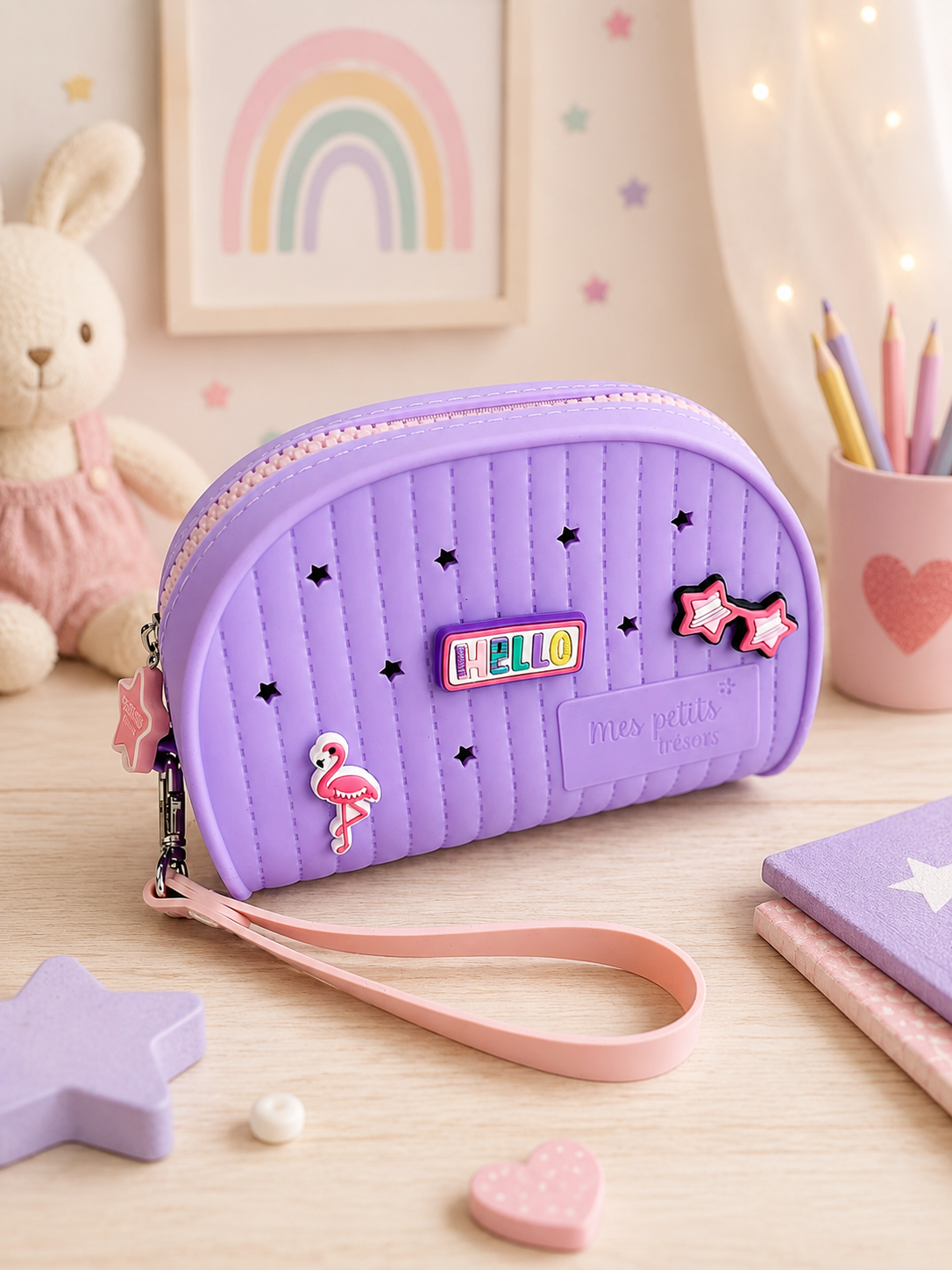 Trousse beauté/maquillage Pop&Clip à personnaliser mauve