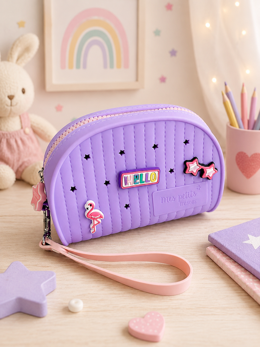 Trousse beauté/maquillage Pop&Clip à personnaliser mauve