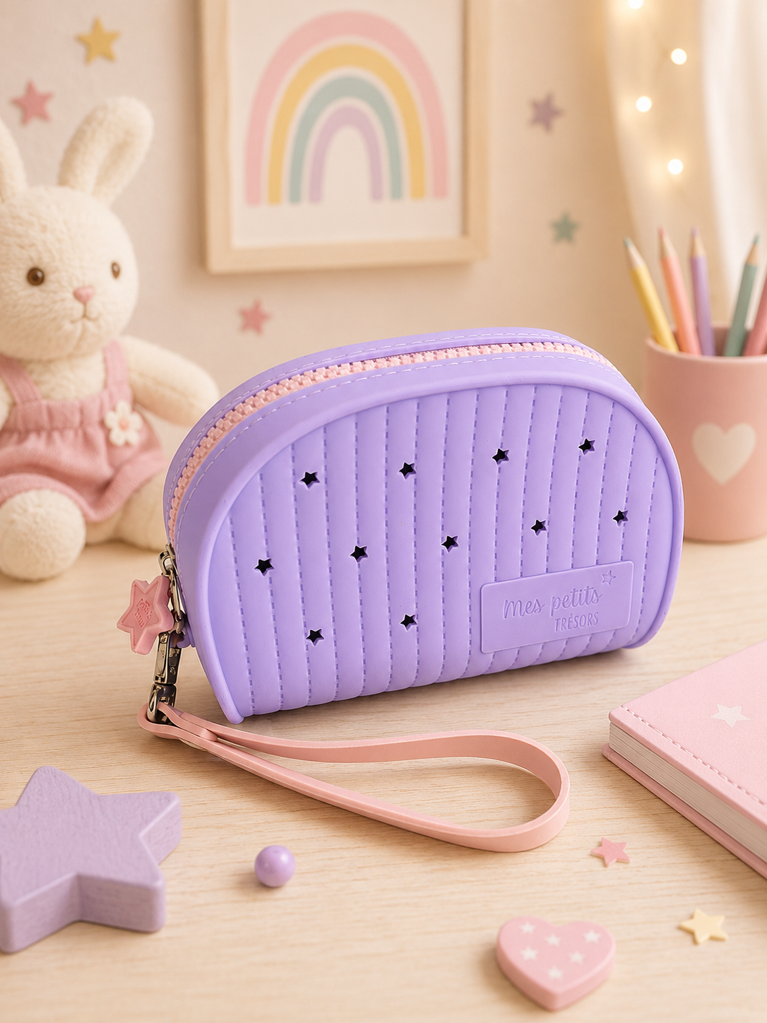 Trousse beauté/maquillage Pop&Clip à personnaliser mauve