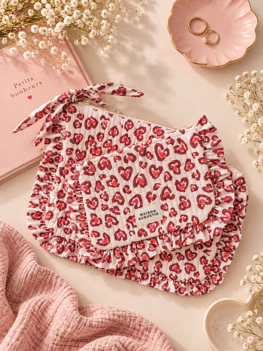 Grande pochette Léo cerise