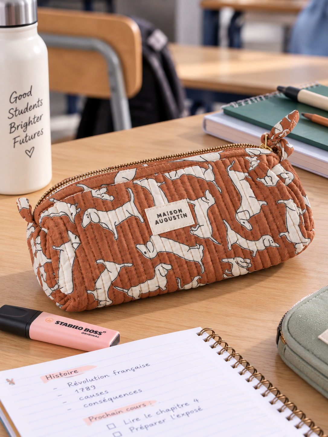 Trousse scolaire Teckel brown