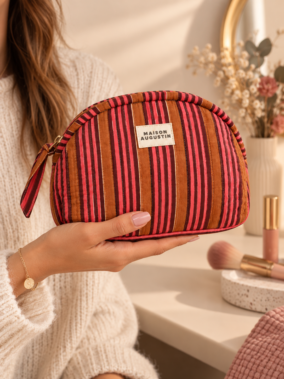 Trousse à maquillage Candy Stripe