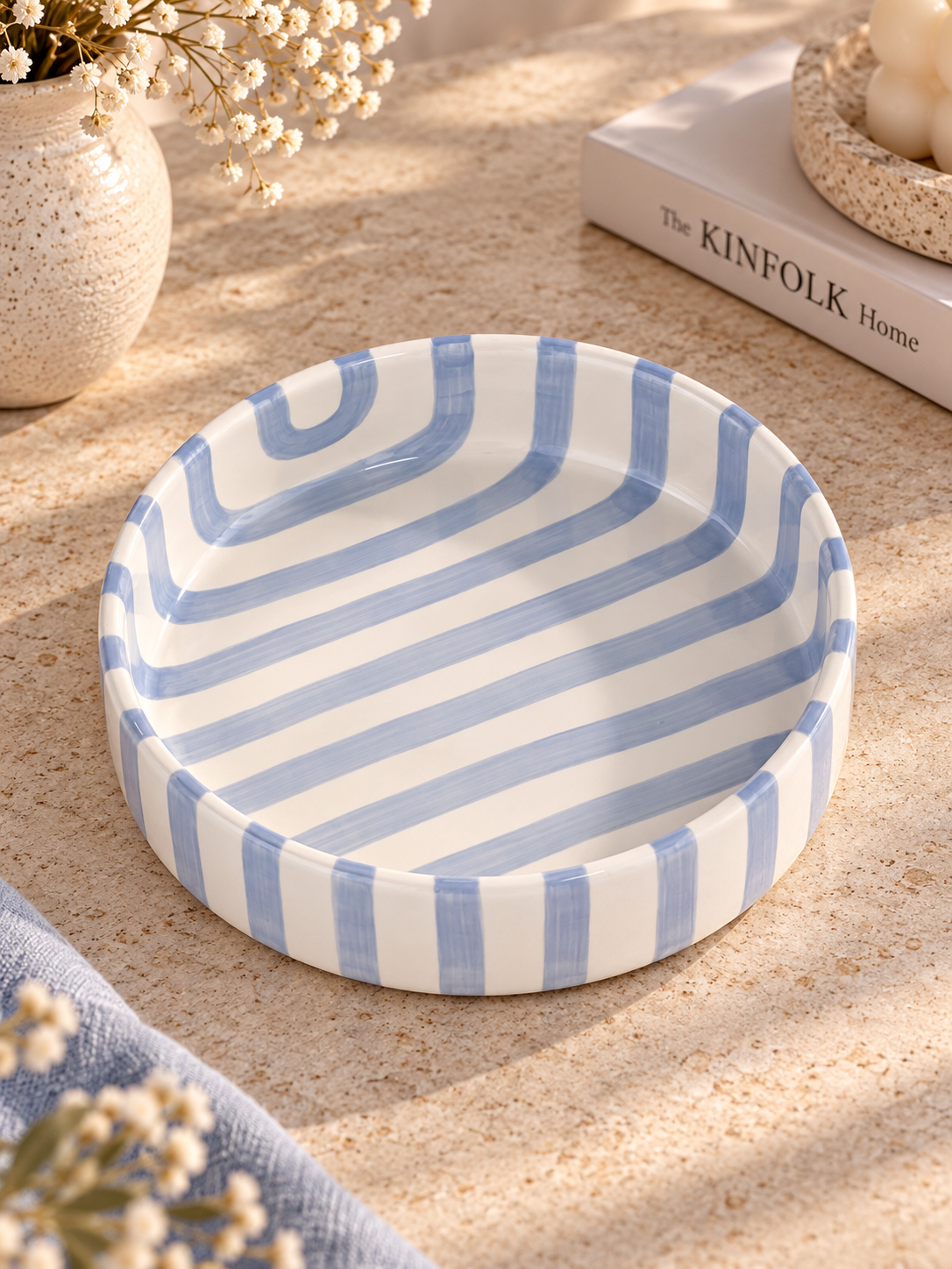 Grand bol Stripes Morning Azzurro