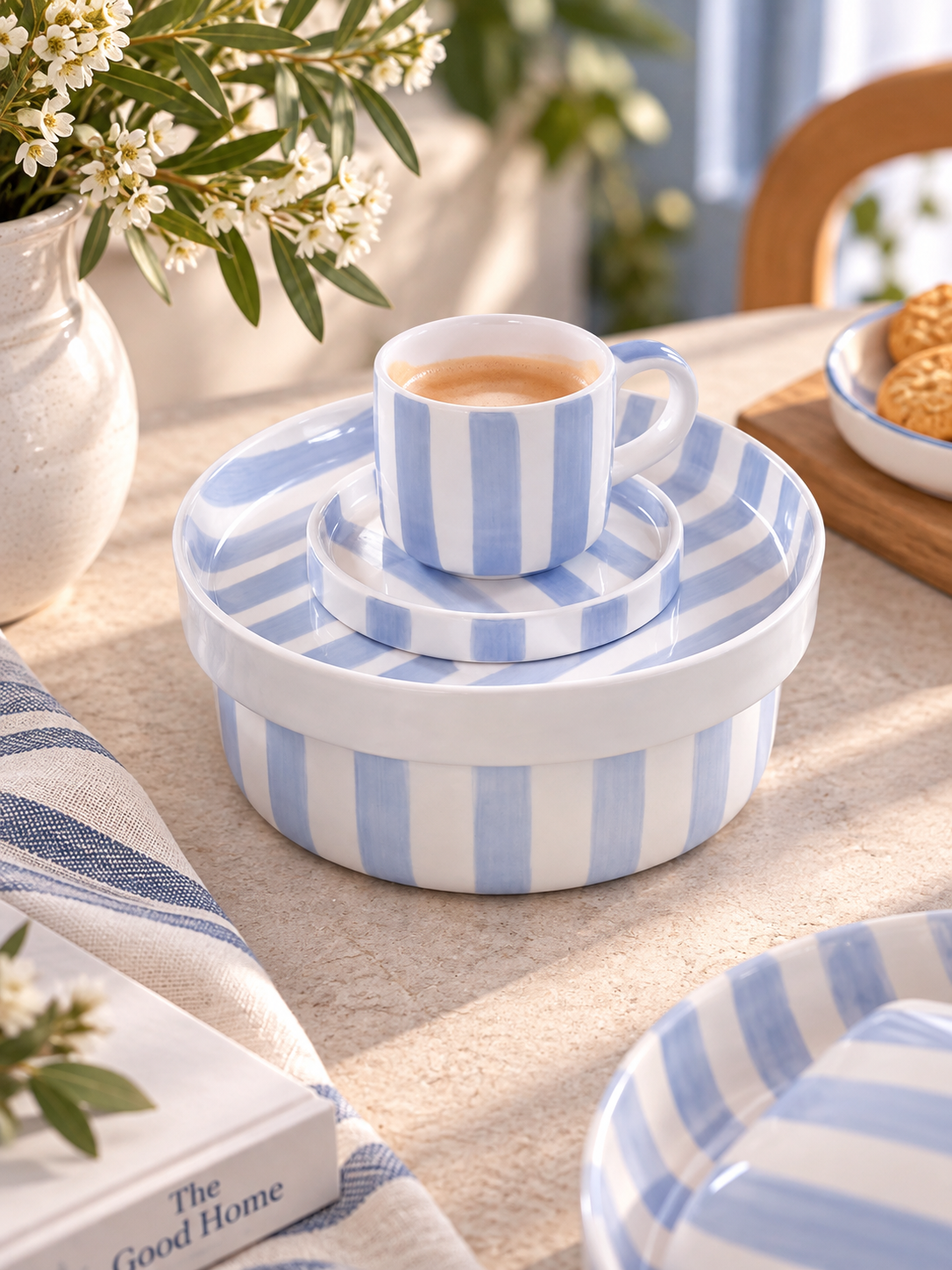 Tasses Espresso Stripes Morning Azzurro