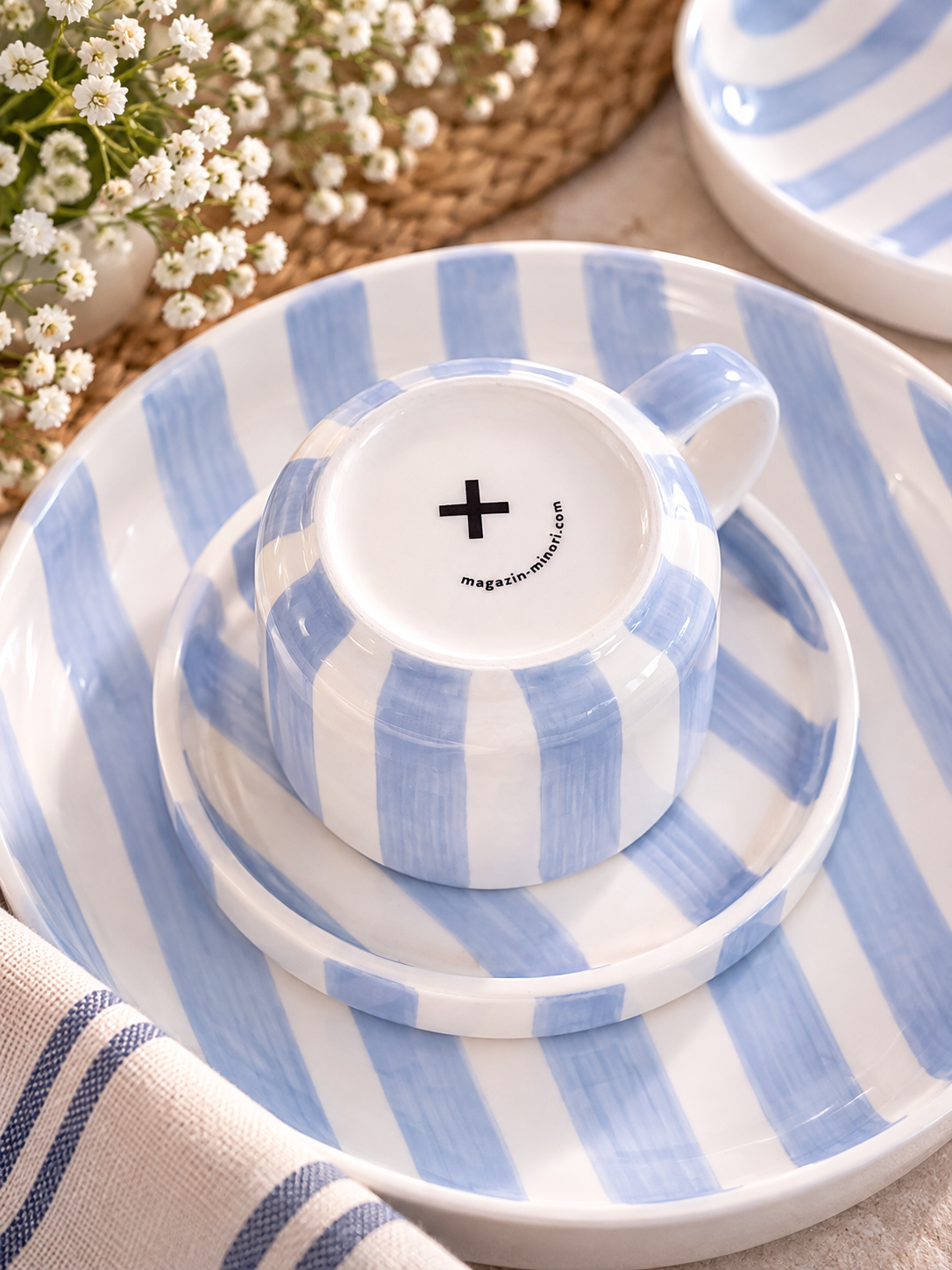 Tasses Espresso Stripes Morning Azzurro
