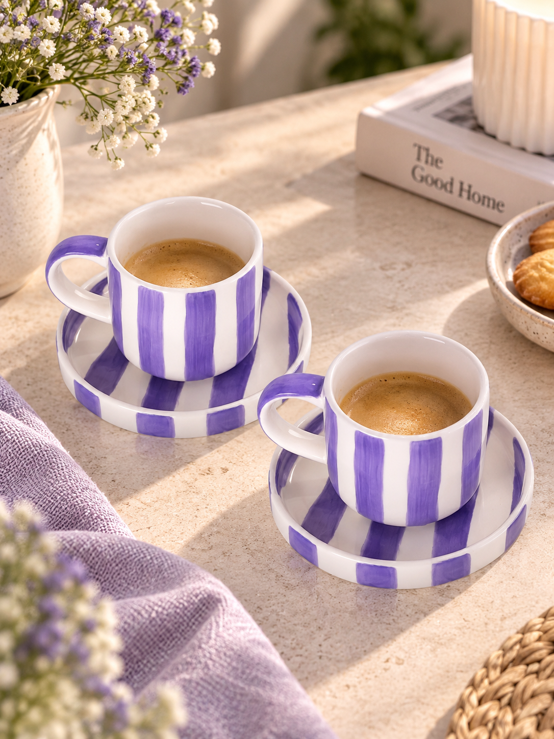 Tasses Espresso Stripes Palazzo Purple