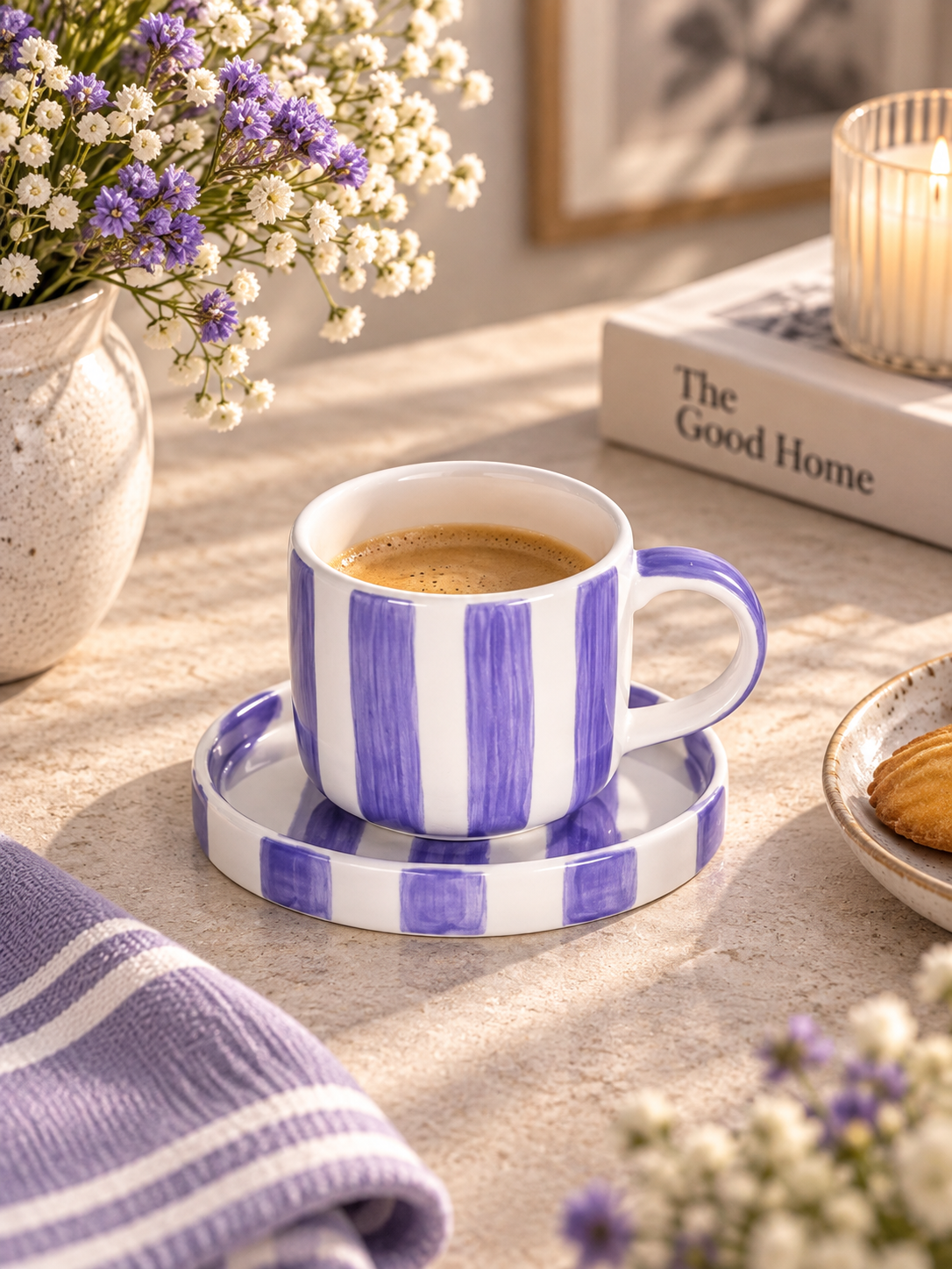 Tasses Espresso Stripes Palazzo Purple