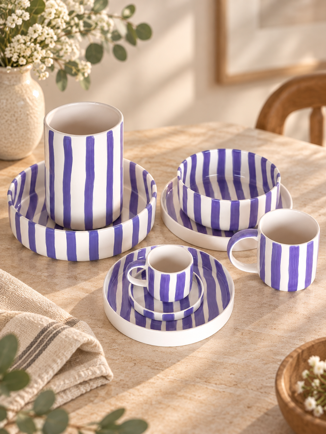 Tasse Stripes Palazzo Purple