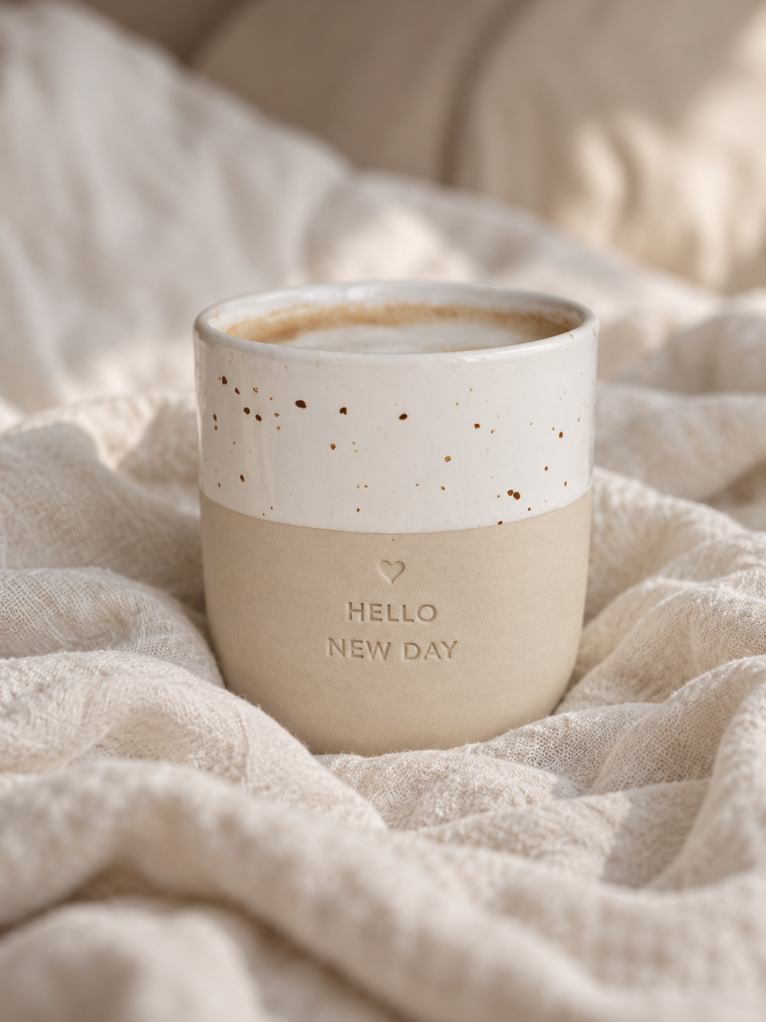 Mug en grès Hello New Day