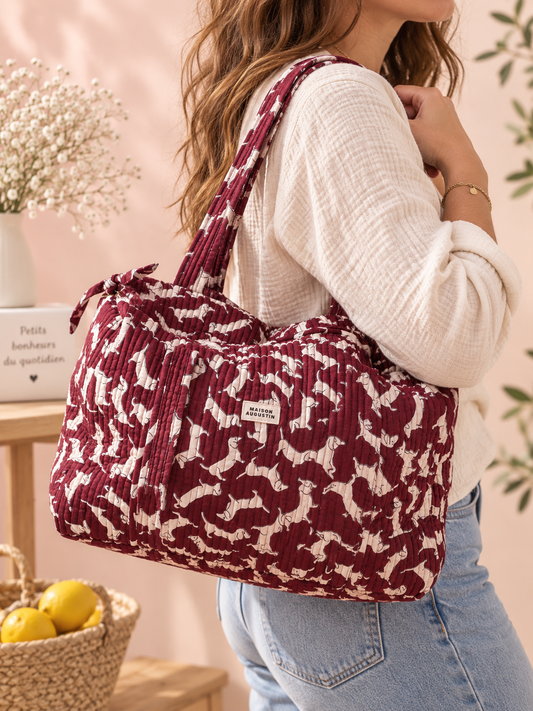Sac weekend Teckel prune