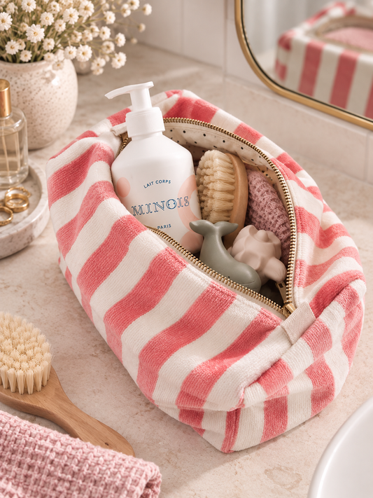 Trousse de toilette Vic éponge fraise