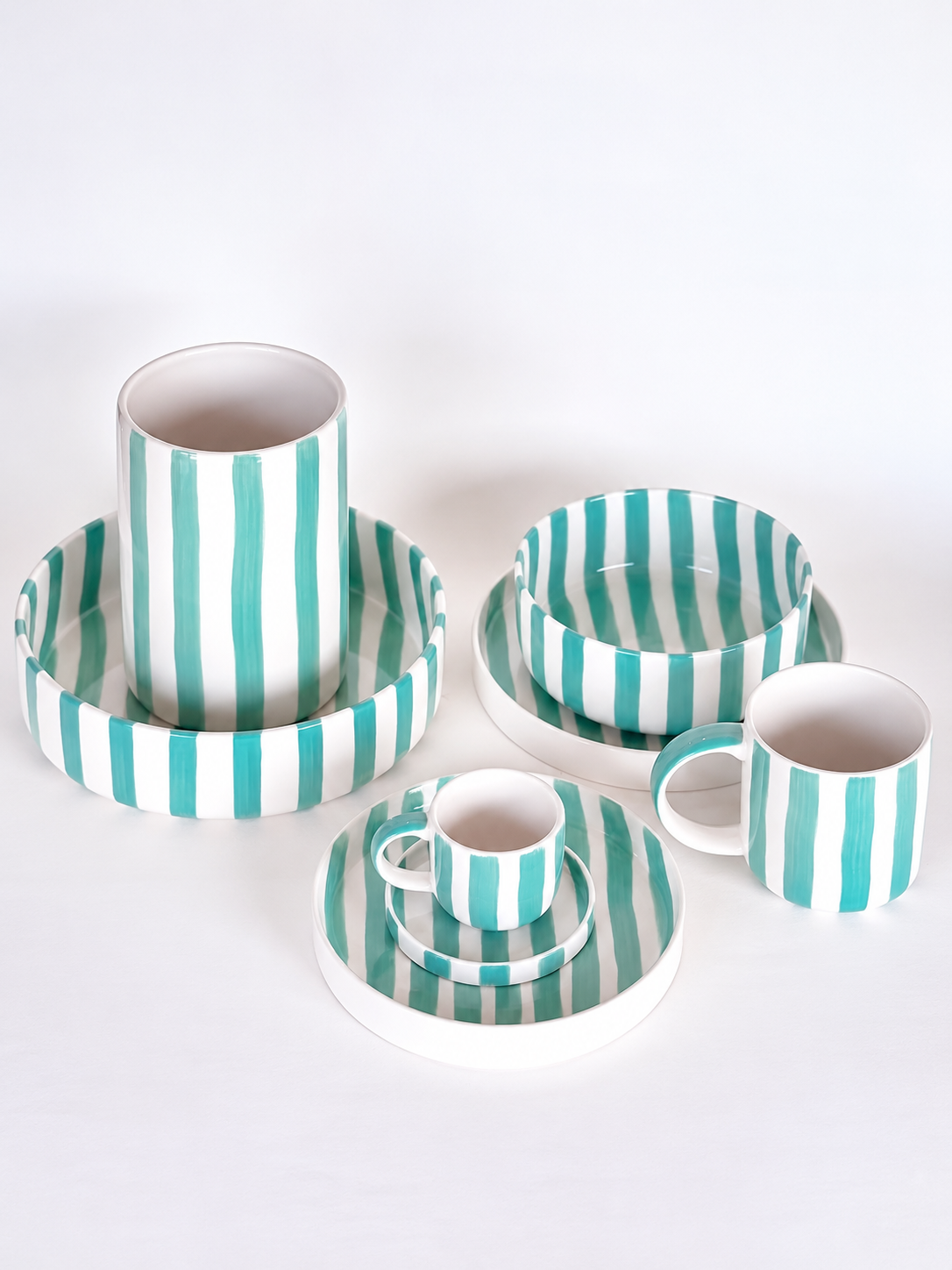 Grande assiette Stripes Amalfi Menthe