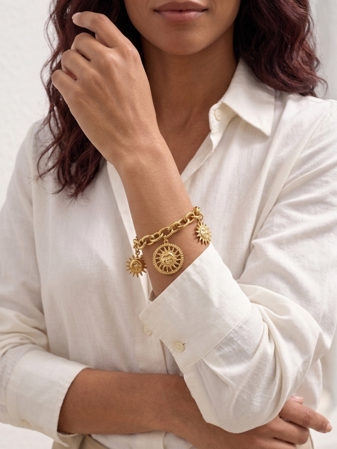 Bracelet Solaire – Charms Soleils Dorés