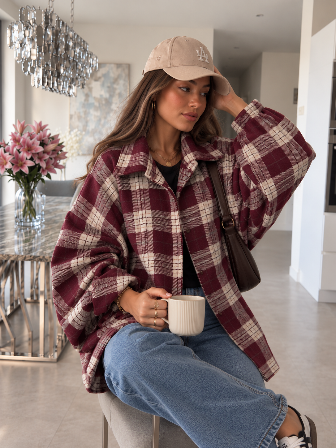 Chemise oversize Isaac bordeaux